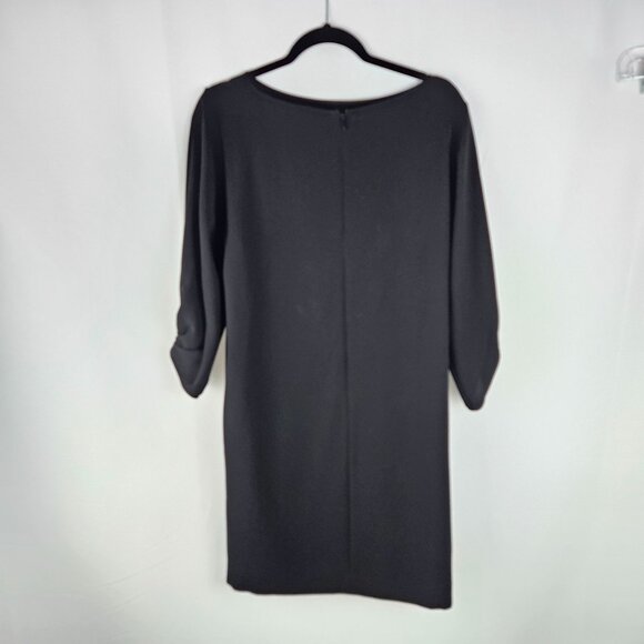 Lafayette 148 NY Wynona Finesse Crepe Dress Medium Pockets Black Minimalism - Picture 7 of 10
